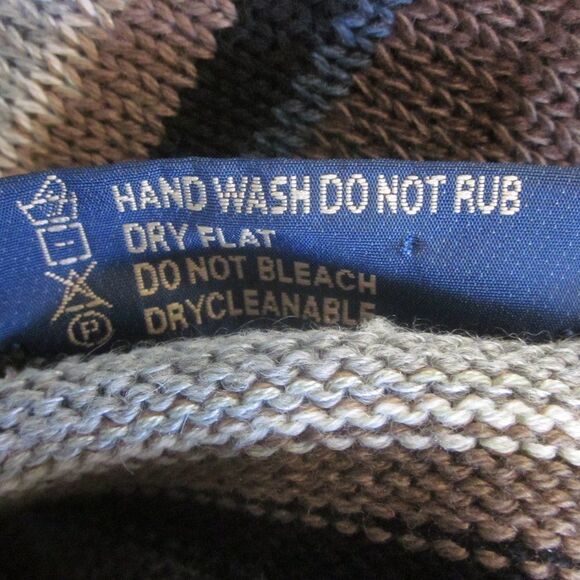 Bill Baber Handknit Edinburgh Scotland Brown Stripe Crop Cardigan Sweater Size M - Picture 5 of 12